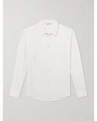 A Kind Of Guise - Fulvio Pinstriped Cotton, Silk And Linen-Blend Shirt - Lyst