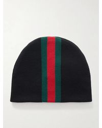 Gucci - Web Striped Wool Beanie - Lyst