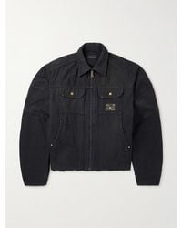 Willy Chavarria - Stockton Cropped Logo-Detailed Distressed Denim Jacket - Lyst