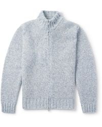 Lardini - Slim-fit Virgin Wool-blend Zip-up Cardigan - Lyst
