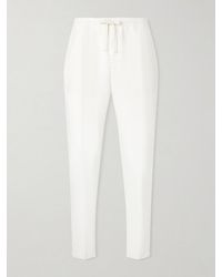 Altea - Mattia Straight-leg Linen Drawstring Trousers - Lyst