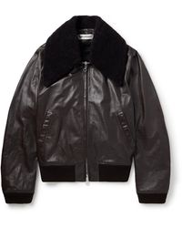 Our Legacy - Pharos Wool-blend Trimmed Leather Bomber Jacket - Lyst