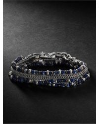 John Hardy Silver And Multi-stone Beaded Wrap Bracelet - Metallic