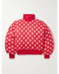 Marni - Dingyun Zhang Polka-Dot Brushed-Knit Down Rollneck Sweater - Lyst