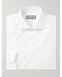 Canali - Cutaway-Collar Cotton-Twill Shirt - Lyst
