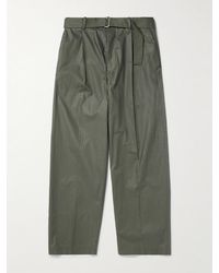Acne Studios - Pasoro Belted Straight-leg Cotton-poplin Trousers - Lyst