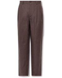 De Bonne Facture - Straight-leg Pleated Linen Suit Trousers - Lyst