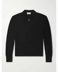 Officine Generale - Bene Merino Wool Half-zip Polo Shirt - Lyst