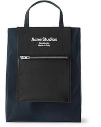 Acne Studios - Baker Out Logo-print Leather And Nylon Tote Bag - Lyst