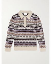 NN07 - Robbie Fair Isle Wool-Blend Polo Sweater - Lyst