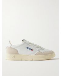 Autry - Medalist Suede-trimmed Leather Sneakers - Lyst