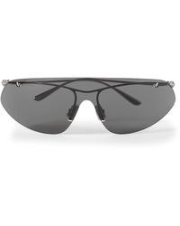 Bottega Veneta - Knot Shield Rimless Aviator-style Silver-tone Sunglasses - Lyst