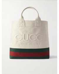 Gucci - Borsa Shopping In Tessuto Con Dettaglio In Rilievo - Lyst