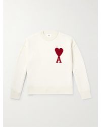 Ami Paris - Pullover aus Schurwolle mit Intarsienlogomotiv - Lyst