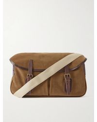 Bleu De Chauffe - Fisherman's Musette Leather-Trimmed Suede Messenger Bag - Lyst