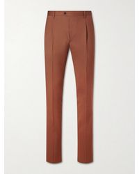 Lardini - Slim-fit Pleated Virgin Wool-twill Suit Trousers - Lyst