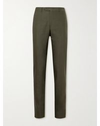 Canali - Slim-fit Straight-leg Linen And Wool-blend Suit Trousers - Lyst