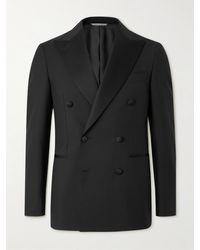 Canali - Double-breasted Wool And Mohair-blend Tuxedo Jacket - Lyst