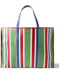 Balenciaga - Chatelet Logo-print Striped Leather Tote Bag - Lyst
