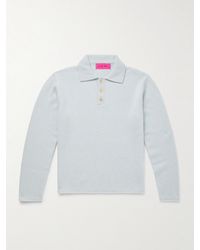 The Elder Statesman - Pullover aus gebürstetem Kaschmir mit Polokragen - Lyst