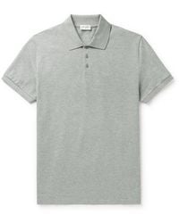 Saint Laurent - Logo-embroidered Cotton-piqué Polo Shirt - Lyst