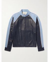 Wales Bonner - Marvel Studded Suede-trimmed Leather Jacket - Lyst