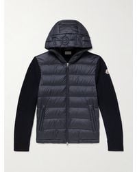 Moncler - Logo-appliquéd Wool-trimmed Quilted Shell Hooded Down Zip-up Cardigan - Lyst