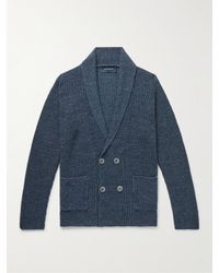 Thom Sweeney - Double-breasted Ribbed Linen Cardigan - Lyst