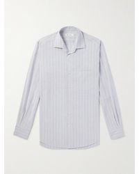 Loro Piana - Andre Camp-collar Striped Linen And Silk-blend Shirt - Lyst
