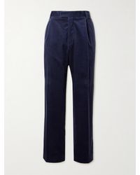 MR P. - Tapered Pleated Cotton And Cashmere-blend Corduroy Trousers - Lyst