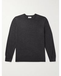Theory - Lucas Ossendrijver Shell-trimmed Merino Wool-blend Sweater - Lyst