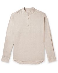 Agnona - Grandad-collar Linen Shirt - Lyst