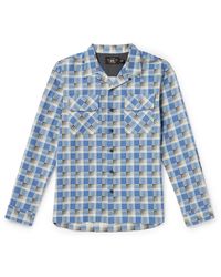 RRL - Convertible-collar Checked Cotton-flannel Shirt - Lyst