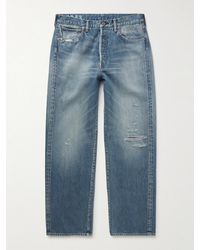 Visvim - Social Sculpture 01 Straight-leg Distressed Selvedge Jeans - Lyst
