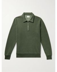 Hartford Cotton-blend Half-zip Sweatshirt - Green