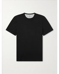 Brunello Cucinelli - Ribbed Jersey T-Shirt - Lyst