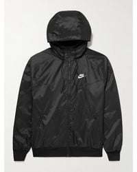 Nike Nsw Windrunner Logo-embroidered Recycled Shell Hooded Jacket - Black