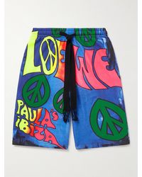 Loewe - Paula's Ibiza Wide-leg Printed Cotton-jersey Shorts - Lyst