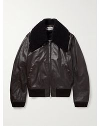 Our Legacy - Pharos Wool-blend Trimmed Leather Bomber Jacket - Lyst