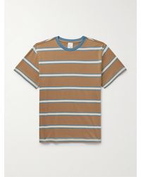 Nudie Jeans - Leffe Striped Slub Cotton-jersey T-shirt - Lyst