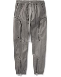 Rick Owens - Bauhaus Tapered Leather Cargo Drawstring Trousers - Lyst