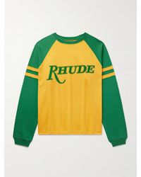 Rhude - São Paulo Striped Logo-print Cotton-jersey T-shirt - Lyst