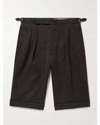 De Petrillo - Shorts slim-fit in misto cotone seersucker con pinces - Lyst