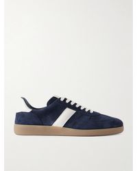Tom Ford - Archer Leather-Trimmed Suede Sneakers - Lyst