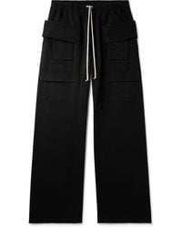Rick Owens - Creatch Wide-leg Cotton-twill Drawstring Cargo Trousers - Lyst