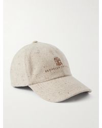 Brunello Cucinelli - Logo-Embroidered Wool And Cashmere-Blend Baseball Cap - Lyst