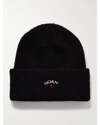 Noah - Core Logo-embroidered Ribbed-knit Beanie - Lyst