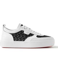 Christian Louboutin - Happyrui Rubber-trimmed Mesh And Leather Sneakers - Lyst
