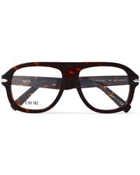 Dior - Diorblacksuito N4I Havana Aviator-Style Tortoiseshell Acetate And-Tone Optical Glasses - Lyst