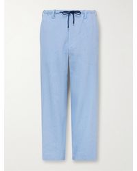 Dries Van Noten - Straight-leg Linen-blend Drawstring Trousers - Lyst